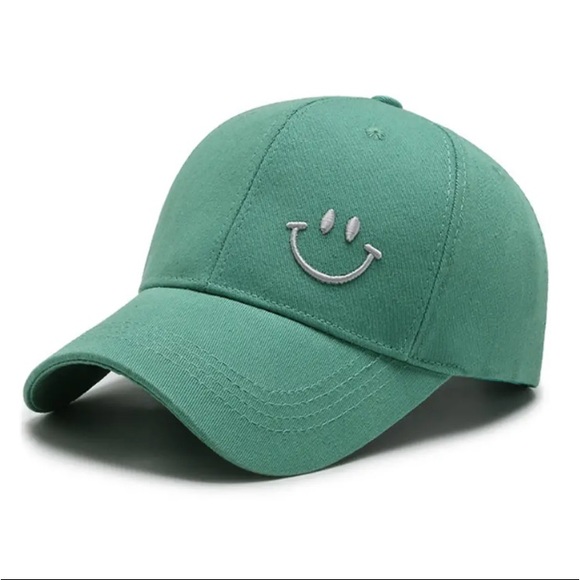 kelzposh Accessories - Teal Smiley Face Hat